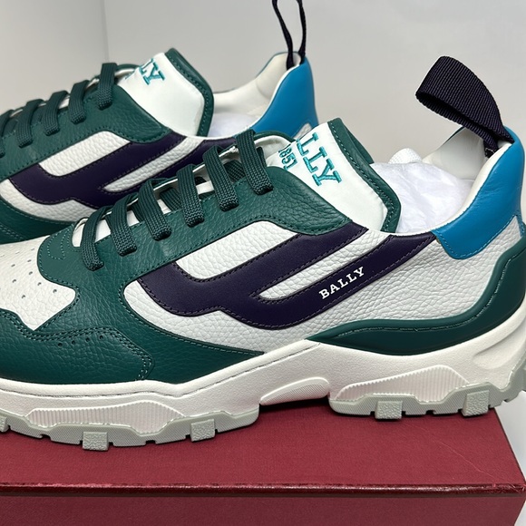 BALLY HOLDEN - T men’s lace-up sneakers bovine grained / size 12 D - Picture 5 of 14